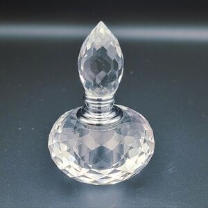 Vintage Dillard's Lead Crystal Art Glass Perfume Bottle w/Stopper and Rod